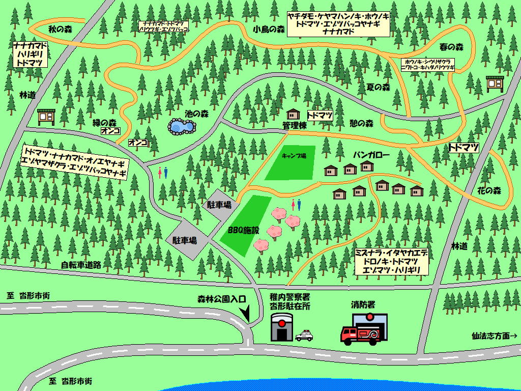 キャンプ場のマップ